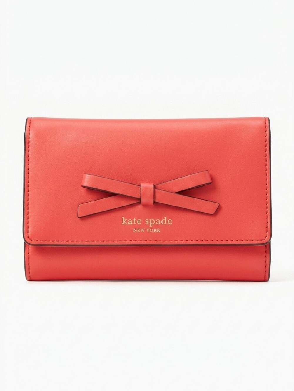kate spade New York Bow Trifold Wallet In Geranium Pink